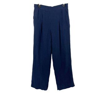 J McLaughlin Navy Blue Abbott Gauze Wide Leg Pull On Pants - Size Medium